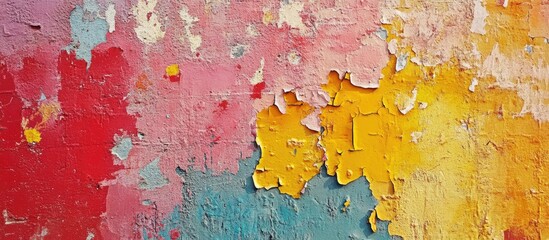 Obraz premium Vibrant textured concrete wall with peeling paint ideal for urban photography artistic backgrounds and creative design projects