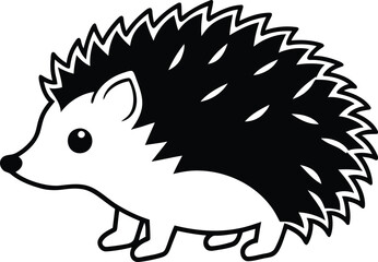 Hedgehog vector art, hedgehog silhouette vector illustration, hedgehog line art vector