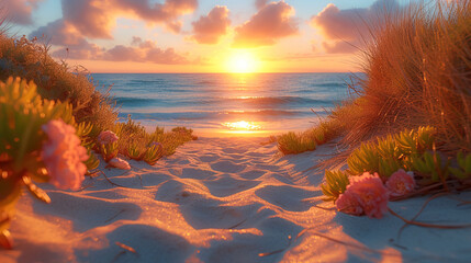 Sunset Sands Serenity at sunset beauty of the evening 