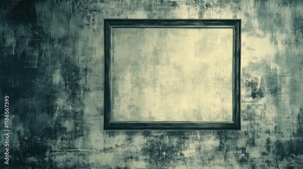 Poster Textured Vintage Wall With Empty Frame Ideal for Backgrounds and Art Display Projects