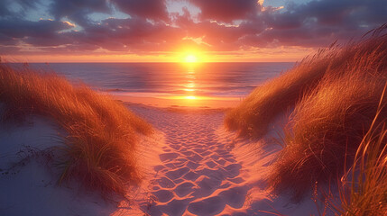 Sunset Sands Serenity at sunset beauty of the evening 