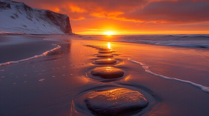 Sunset Sands Serenity at sunset beauty of the evening 