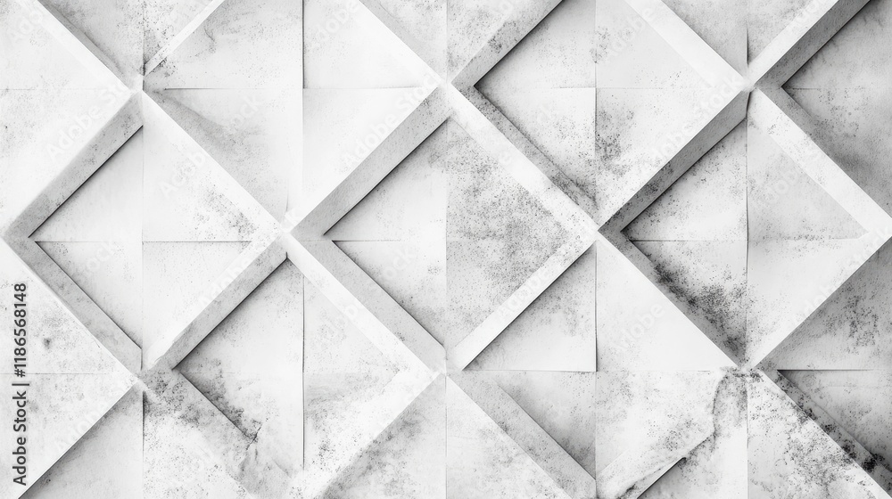 Poster quilted white stone wall texture with geometric pattern for backgrounds and interior design applicat