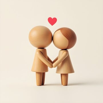 "Cute Couple Holding Heart: Love and Affection"

