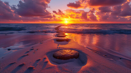 Sunset Sands Serenity at sunset beauty of the evening 