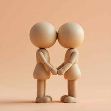 "Cute Couple Holding Heart: Love and Affection"

