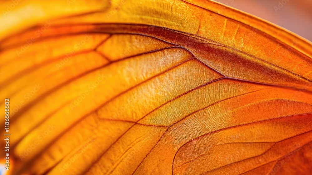 Poster close up of intricate patterns on vibrant orange butterfly wings showcasing their delicate texture a