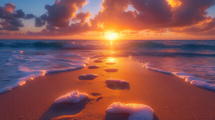 Sunset Sands Serenity at sunset beauty of the evening 