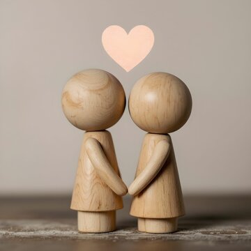 "Cute Couple Holding Heart: Love and Affection"


