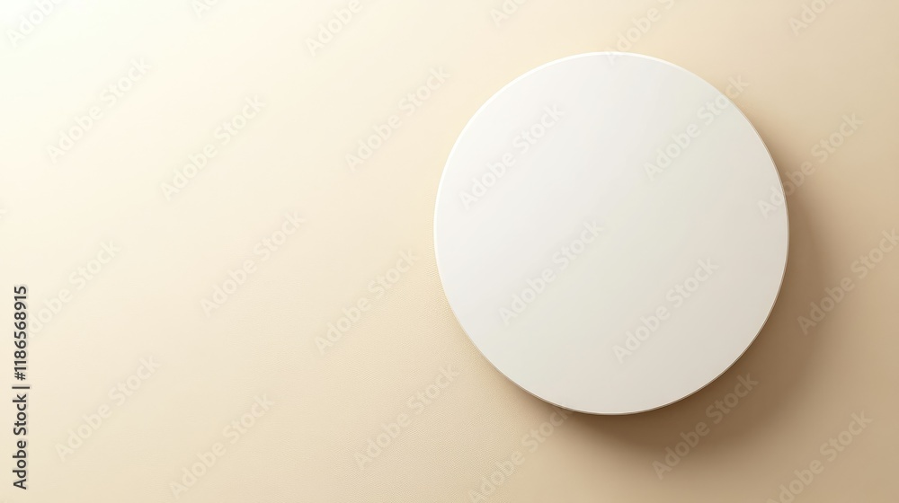 Poster blank circular speech bubble on soft neutral background ideal for text or graphic overlays in market