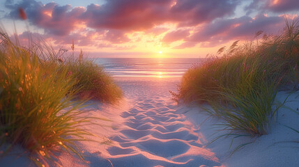 Sunset Sands Serenity at sunset beauty of the evening 