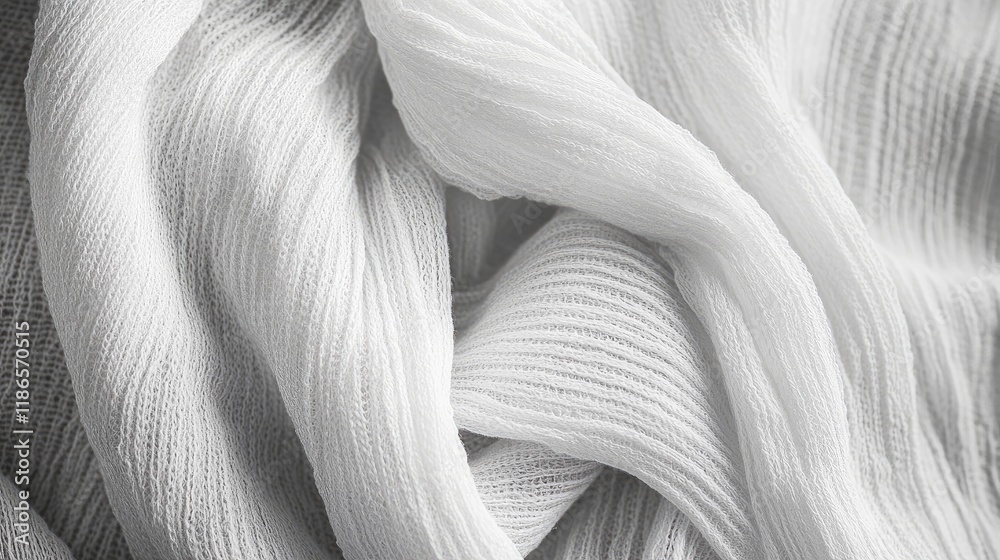Aufkleber Delicate White Textured Fabric Close-Up Ideal for Background Use in Designs and Editorial Projects