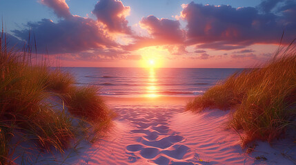 Sunset Sands Serenity at sunset beauty of the evening 