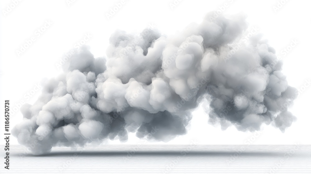 Poster realistic white smoke cloud on transparent background for creative design and visual effects applica