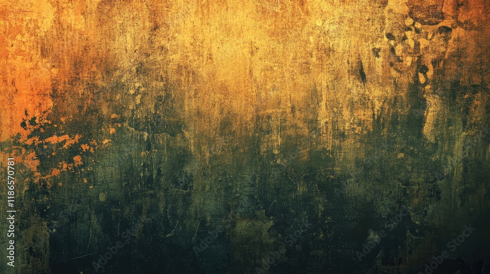 Poster vintage textured abstract wall background with golden and dark tones for creative design and artisti