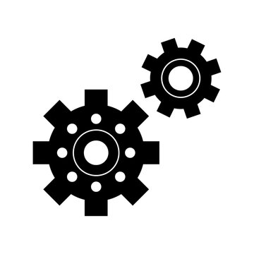 Black gear vector icon on white background   