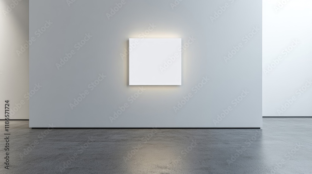 Poster minimalist white photo frame on a blank wall creating an elegant display for home decor and art show