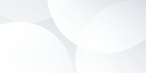 Abstract white background white circle lines. Digital future technology concept modern simple design art