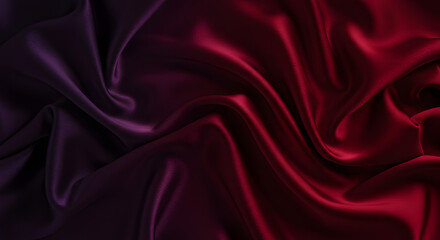 Obraz premium A vibrant red and purple fabric drapes elegantly against a dark background, showcasing rich colors and textures.