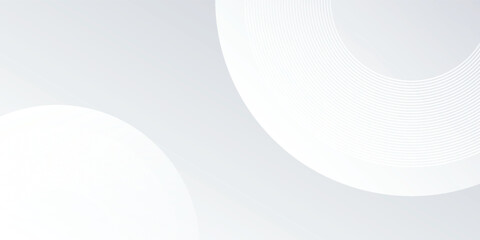 Abstract white background white circle lines. Digital future technology concept modern simple design