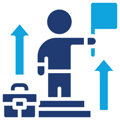 Career Advancement mixed color icon