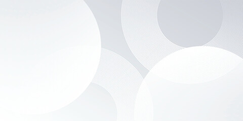 Abstract white background white circle lines. Digital future technology concept modern