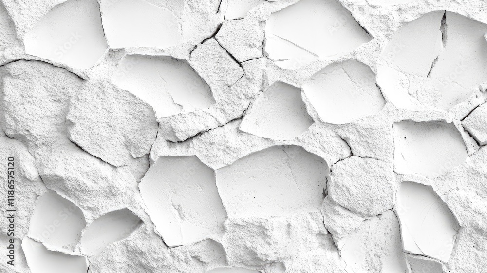 Poster vintage cracked white stone wall texture showcasing an aged retro pattern ideal for background and d