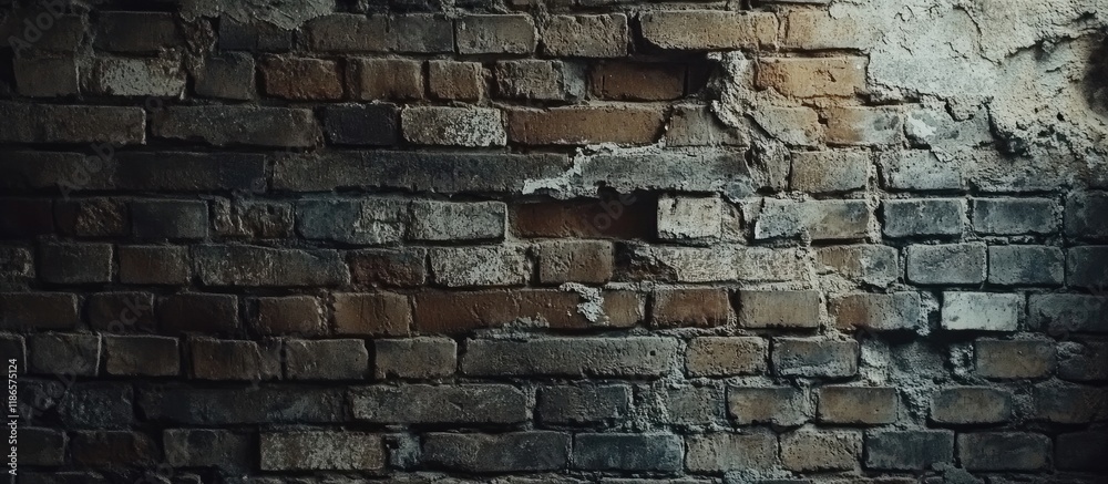 Aufkleber Weathered brick wall texture with rustic charm perfect for vintage design projects and backgrounds in creative applications