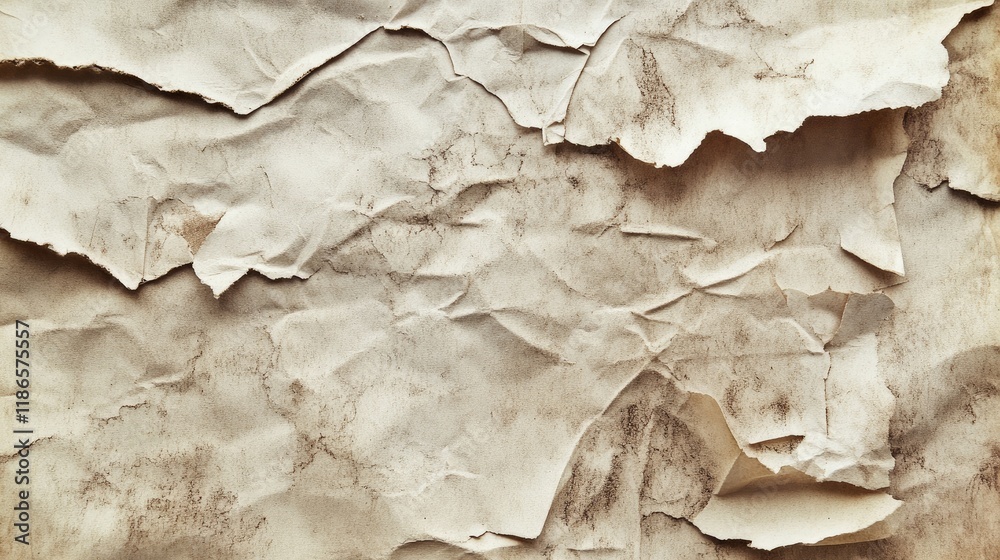 Poster vintage wrinkled paper texture background with aged appearance ideal for artistic or nostalgic desig