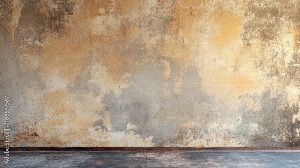 Poster Textured vintage wall background with rustic elements and warm tones suitable for various design projects and artistic applications.