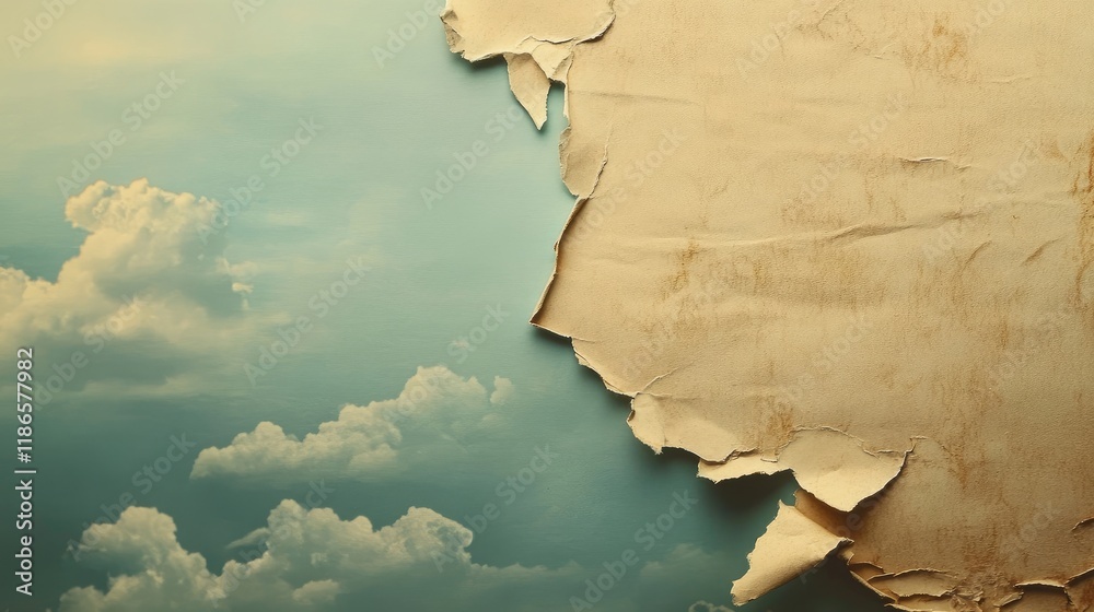 Poster vintage paper texture with torn edges and empty space for text or images ideal for backgrounds and creative designs