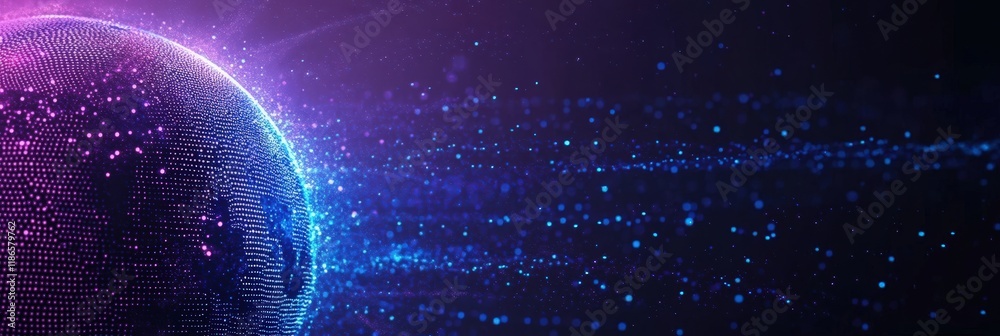 Poster the most realistic portrait of a digital world with vibrant colors and dynamic light effects represe