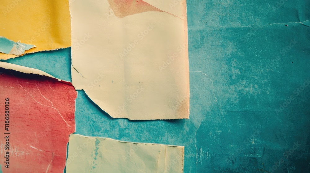 Poster Colorful vintage paper textures with ample copy space for creative text placement and design projects.