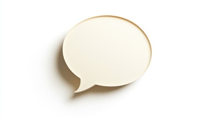 Blank beige speech bubble isolated on white background.