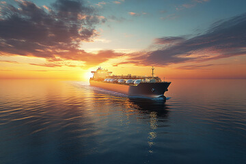 Naklejka premium Gas tanker transport shipping natural gas supply generated.AI