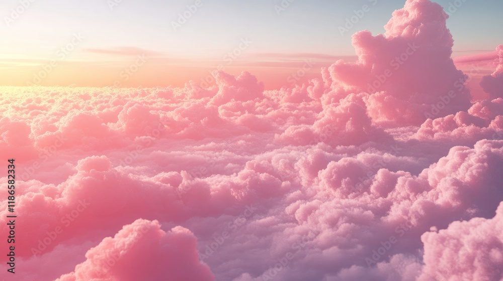 Aufkleber Serene vintage pink clouds against a soft sky creating a dreamy atmospheric background for creative projects