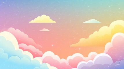 Pastel Cloud Sky Design Template with Soft Colors for Backgrounds and Creative Projects