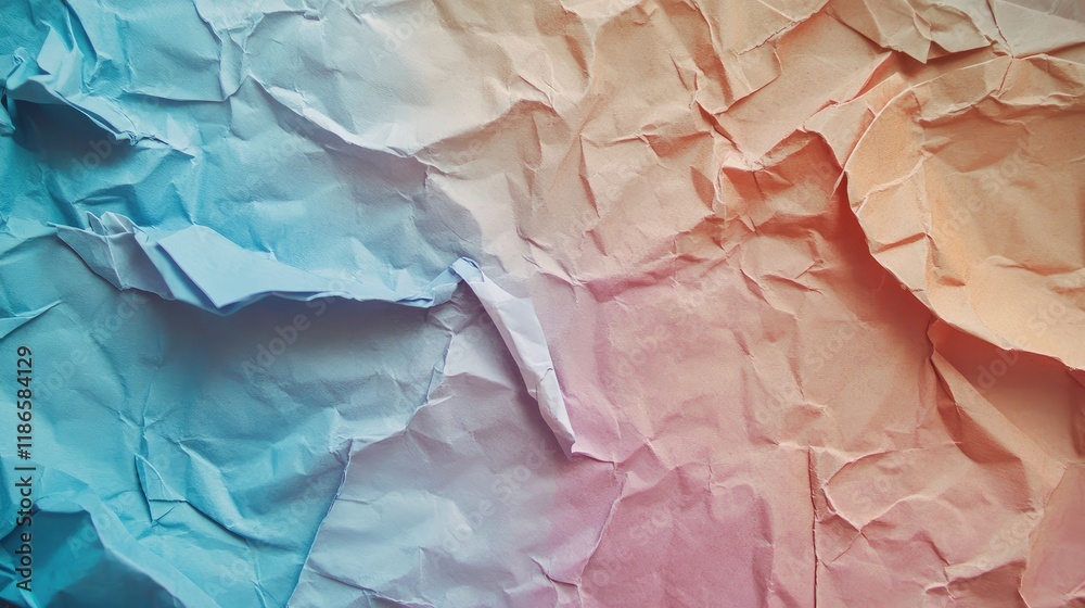 Aufkleber crumpled paper texture in soft pastel colors for creative backgrounds and design projects.