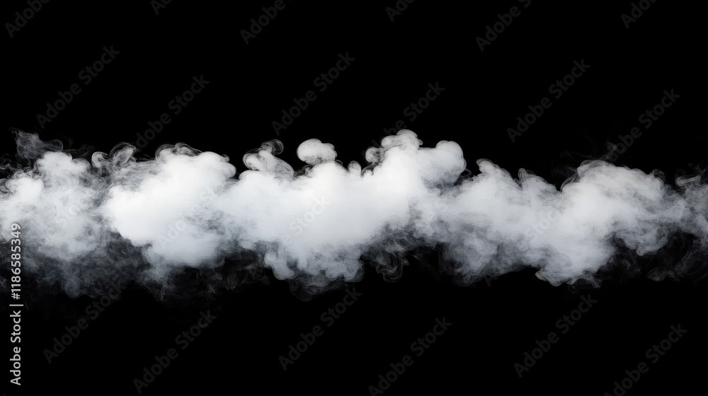 Poster white smoke texture on black background ideal for design and artistic applications
