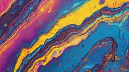 Dynamic abstract painting featuring bold brush strokes and vibrant colors in a mesmerizing swirl composition.