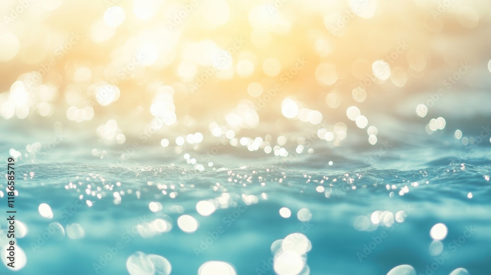 Aufkleber Abstract soft focus image of shimmering water surface with bokeh effects suitable for backgrounds and creative designs.