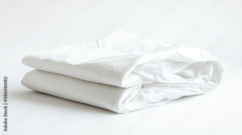 Poster White fabric draped over a surface highlighting texture and subtle wrinkles for a clean minimalist aesthetic suitable for photography backgrounds