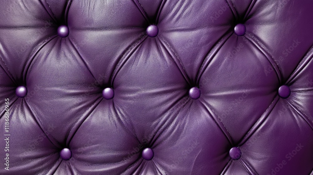 Poster textured violet leather tufted background with buttons highlighting luxurious upholstery design for 