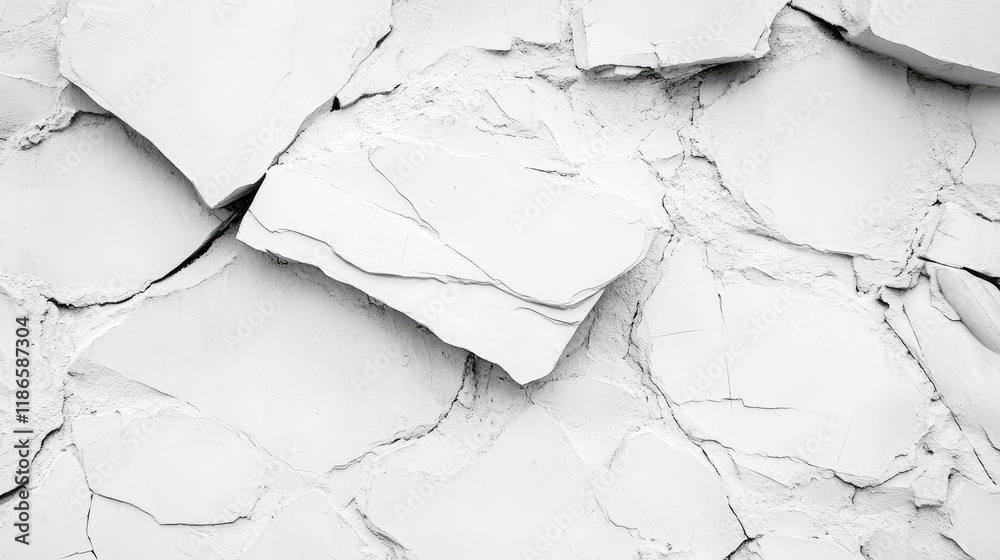 Aufkleber textured white stone wall surface with cracked and layered stone elements ideal for backgrounds and 