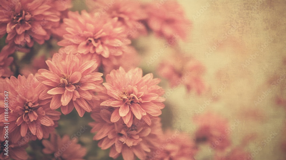 Poster vintage pink floral background with soft textures ideal for romantic and nostalgic design projects. 