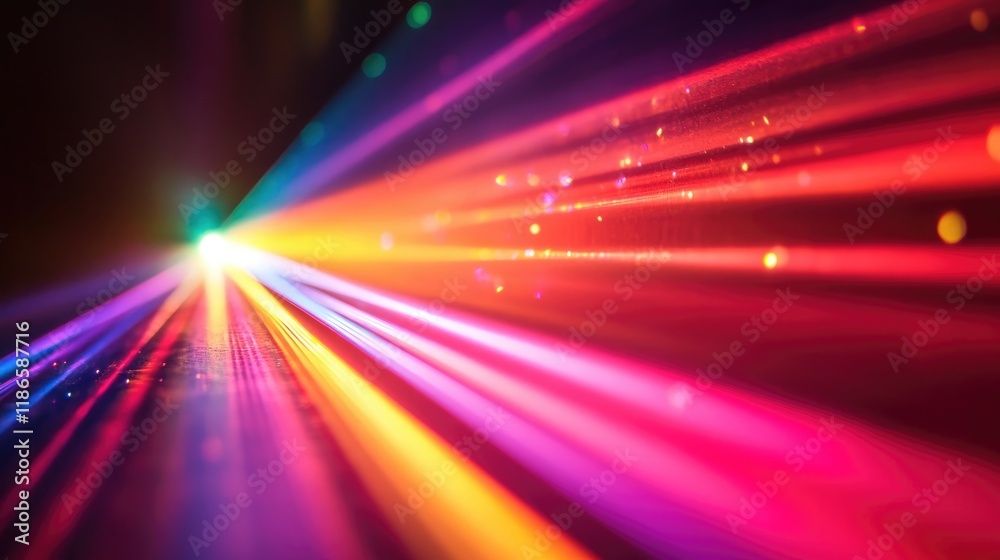 Aufkleber Colorful Light Diffraction Showcasing the Visible Spectrum in a Dynamic and Abstract Visual Display