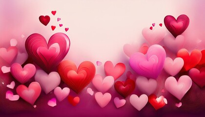 hearts abstract banner design with copy space graphic resource