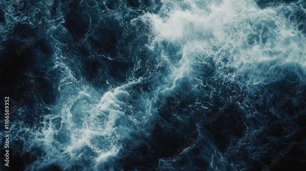 Poster dynamic ocean waves splashing dramatically creating a powerful backdrop for text and design elements
