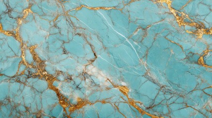 Turquoise and Gold Artistic Marble Texture Background for Elegant Interior Design