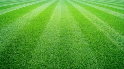 Obraz premium Lush Green Manicured Grass Texture Background With Perfectly Aligned Lawn Stripes Ideal For Nature And Landscape Projects Capturing The Freshness Of Spring Or Summer Gardening Themes